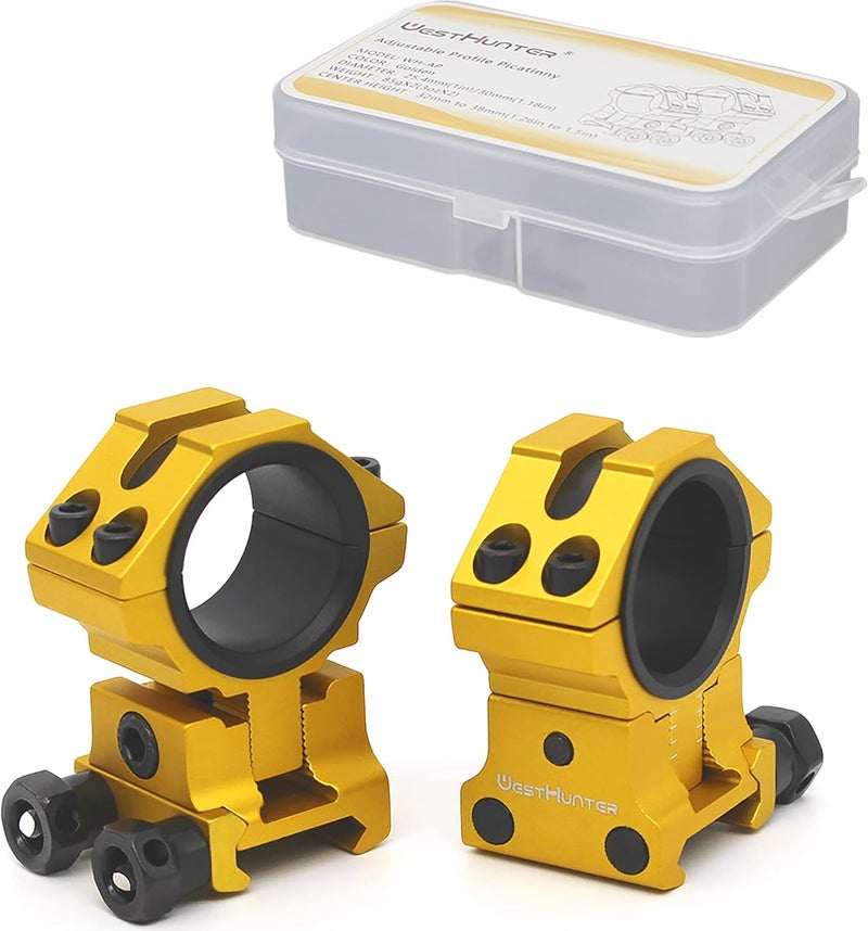WestHunter Optics Adjustable Height Picatinny Scope Rings, 1 Inch 30 mm Precision Scope Mount | 6 Colors - Image 1